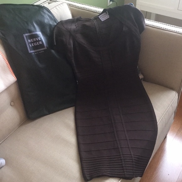 NWT Herve Leger Beautiful Tube Brown Dress - Picture 1 of 7